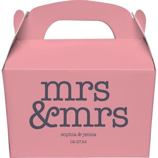 Stacked Happy Mrs & Mrs Gable Favor Boxes